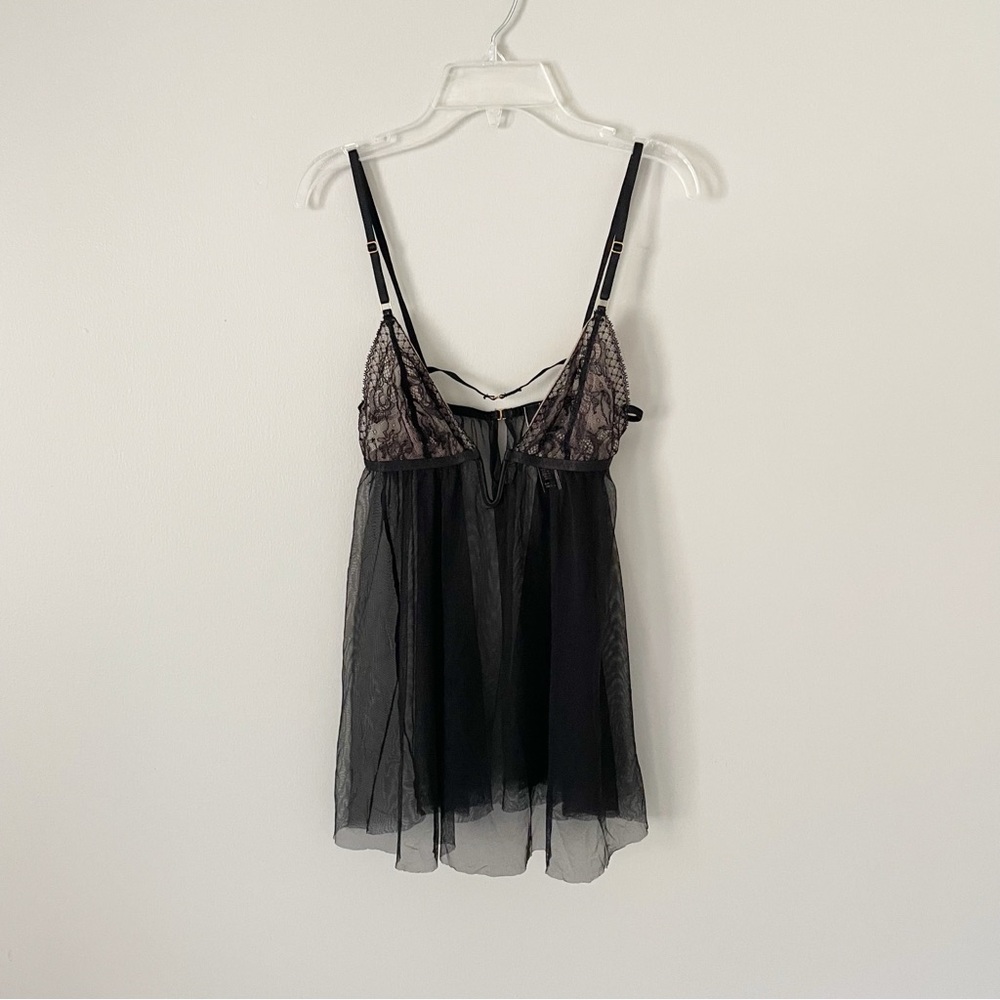 Victoria's Secret Size S Black Sheer Lace Chemise Babydoll Lingerie